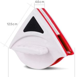 AWH YUNSYE Magnetic Window Wiper Brush, Double-Sided Glass Cleaner, Magnetic Window Cleaning Tool for 3 to 8mm Thickness, White/Red, Model TW 321424.