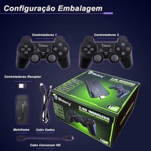 Blulory 4K Smart Video Game TV Stick | Retro Classic Console with 10,000+ Games, 32/64GB Storage, 2.4G Wireless Gamepads Controller (64GB, 10,000+ Games)