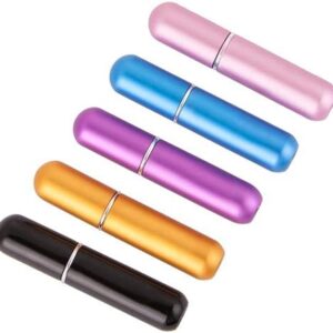 5pcs Portable Perfume Spray Bottle Set - Mini Refillable 5ml Atomizer Bottles for Travel, Scent Pump Case (Multicolor)