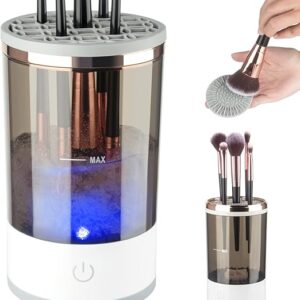 Automatic Electric Makeup Brush Cleaner Machine with Cleaning Mat - Perfect for All Size Beauty Brushes, Fast & Easy Cosmetic Brush Cleaning Tool, Ideal Gift for Women, Wives & Friends